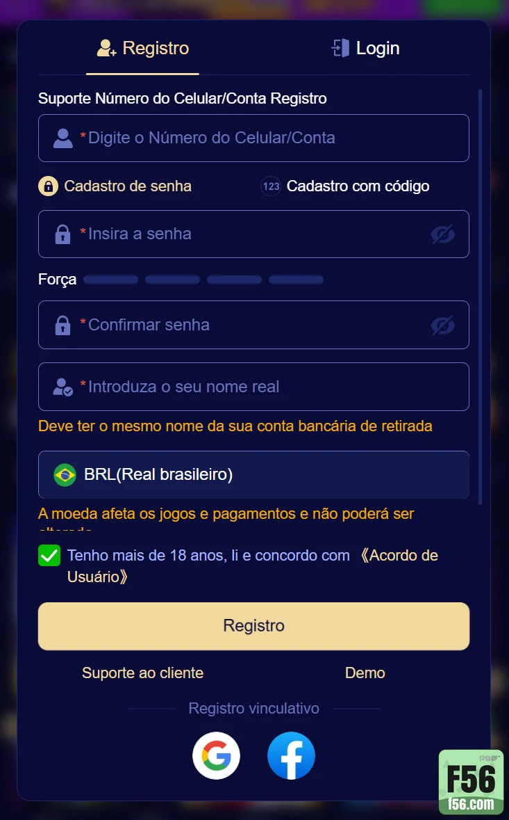 f56.com Benefícios Notáveis ao Registrar-se na f56.com