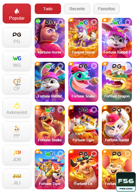 Explore um Mundo de Jogos em f56.com